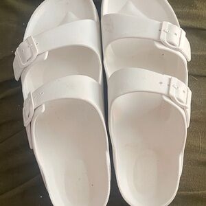 White Double Strap Sandals